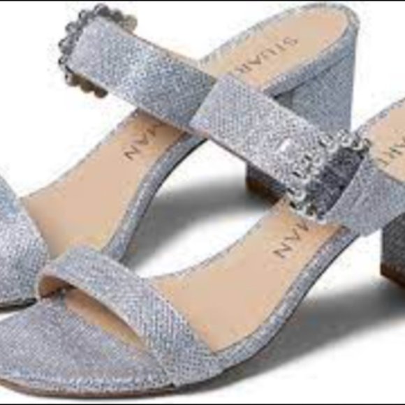 Stuart Weitzman Piper 75mm Crystal/Pearl-Embellished Block-Heel Sandals - Picture 3 of 16